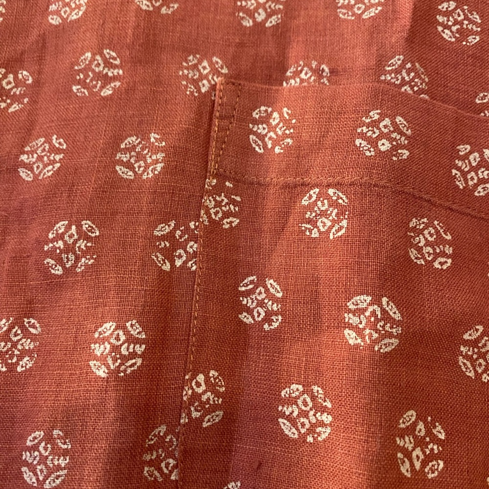 Peter Millar Large 100% Linen Coral Patterned Casual Shirt - Picture 2 of 4
